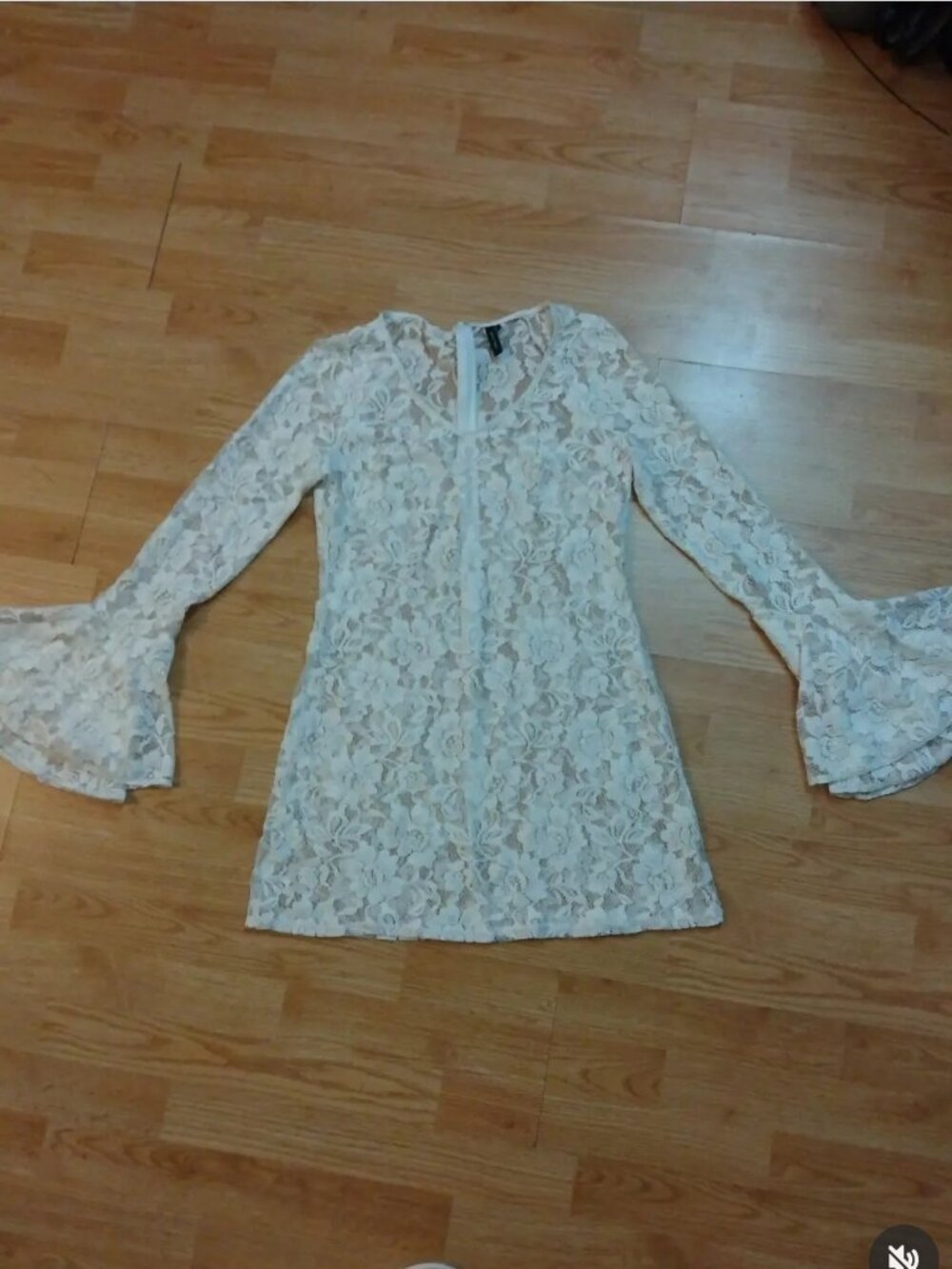 The prettiest bell sleeve lace dress by Guess Marciano.